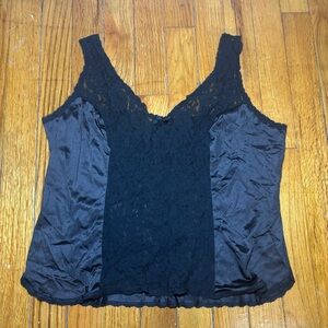 Vintage Lingerie Elegant sheer Black Warners Lace Women's Top
